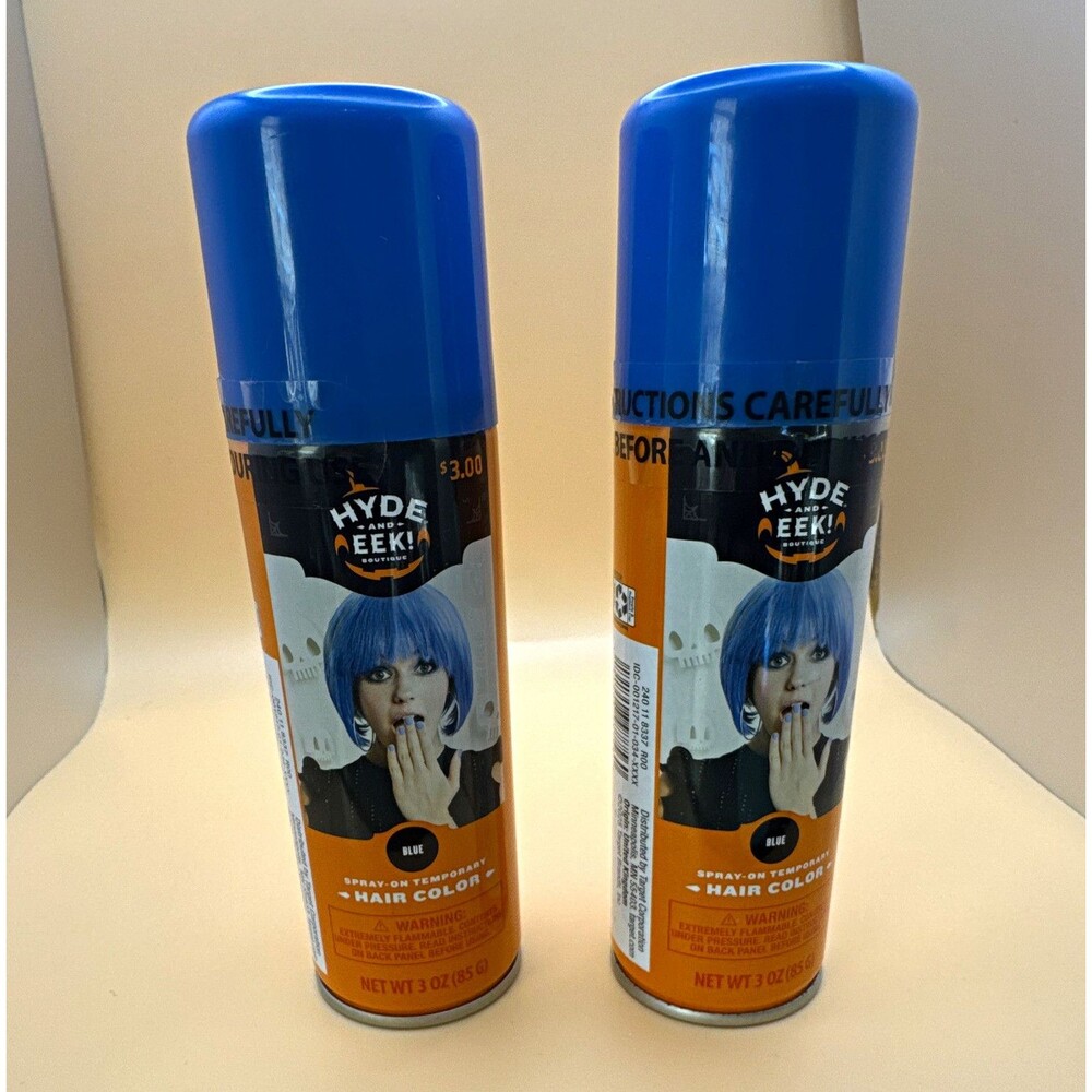 Hyde & EEK! Boutique Blue Wash-Out Hair Color Spray 3 oz Lot of 2